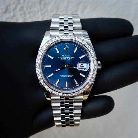 rolex silver with blue|rolex datejust 41.